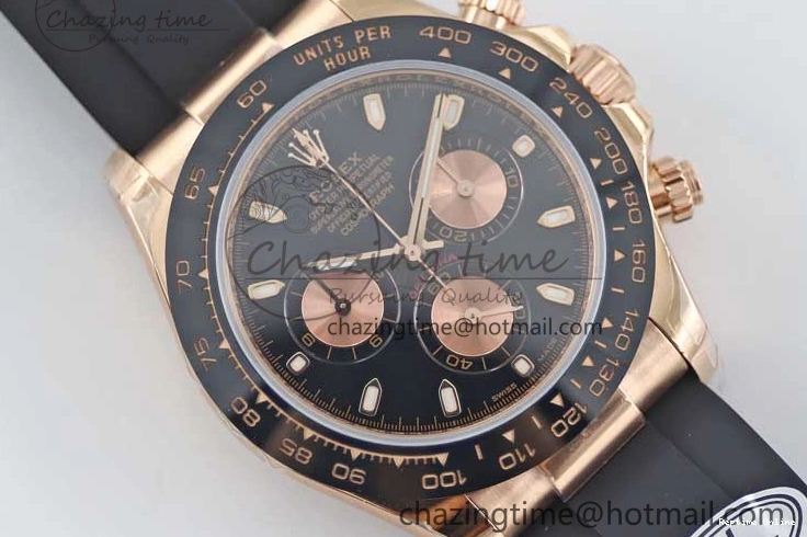 0117 Daytona 116515 RG TWF 1:1 Best Edition 904L Steel Black RG Dial on Oysterflex Strap A Popular 2415